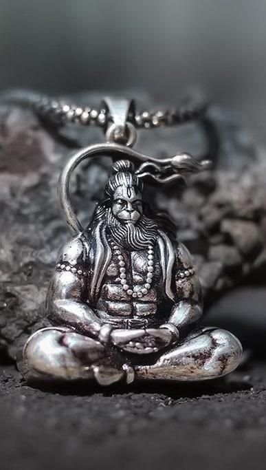 TrendyFrik™ Hanuman Silver Locket With Chain