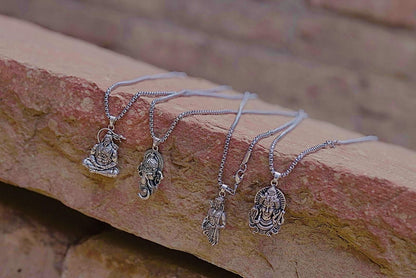 TrendyFrik™  Divine Silver-Plated Spiritual Pendant Set of 4