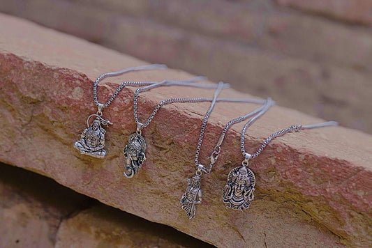 TrendyFrik™  Divine Silver-Plated Spiritual Pendant Set of 4