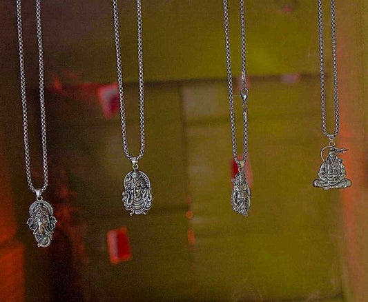 TrendyFrik™  Divine Silver-Plated Spiritual Pendant Set of 4
