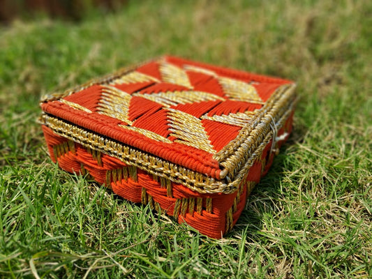 Handcrafted Macrame Storage Box – 10x10x3 inch